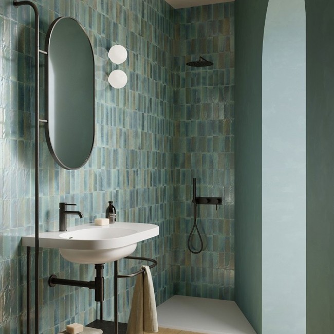 Stellar Turquoise Blue Green 7.5x20cm Rectangular Gloss Porcelain Wall & Floor Tile