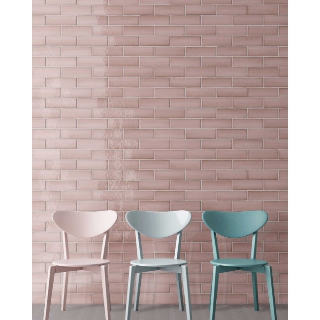 Babylon Rose Pink 6.5x20cm Rectangular Gloss Porcelain Wall & Floor Tile