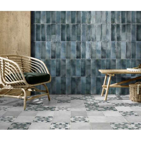 Camden Dark Blue 6.9x24cm Rectangular Gloss Ceramic Wall Tile