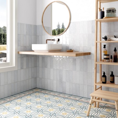 Equipe La Riviera Vert Green 6.5x20cm Rectangular Gloss Ceramic Wall Tile