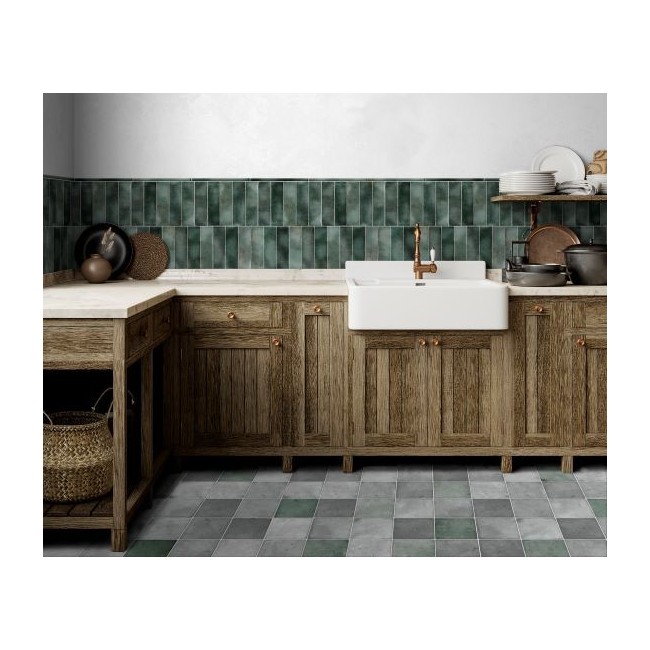 Camden Jade Green 6.9x24cm Rectangular Gloss Ceramic Wall Tile