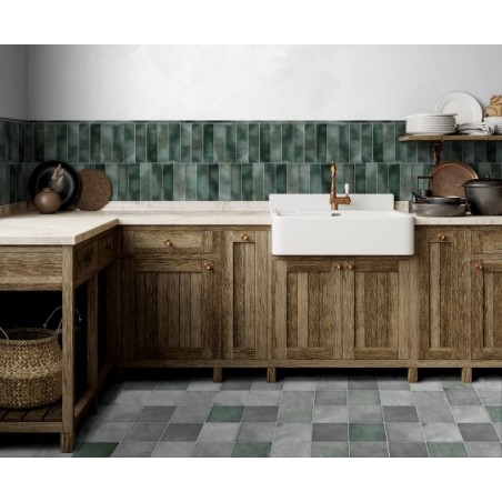 Camden Jade Green 6.9x24cm Rectangular Gloss Ceramic Wall Tile