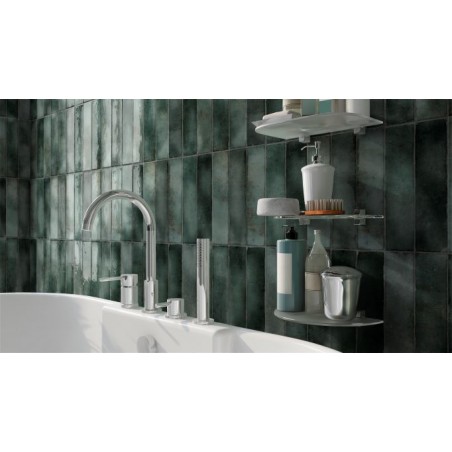 Camden Jade Green 6.9x24cm Rectangular Gloss Ceramic Wall Tile