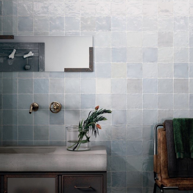 Equipe La Midi Lavanda Blue 6.5x20cm Rectangular Gloss Ceramic Wall Tile