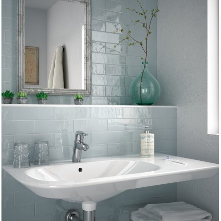 Equipe Country Ash Blue 6.5x20cm Rectangular Gloss Ceramic Wall Tile