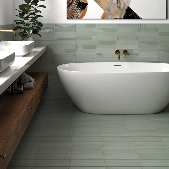 Deserti Mint Green 6x30 Rectangular Matt Porcelain Wall & Floor Tile