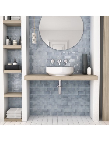 Bergamo Blue Moon 7.5x15cm Gloss Ceramic Wall Tile