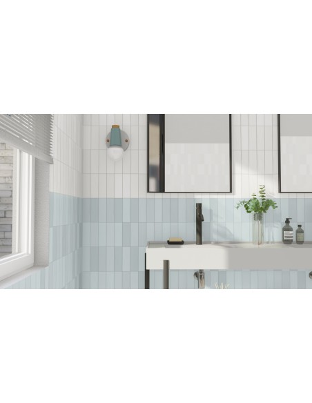 Chalk Mint Green 6.5x20cm Rectangular Matt Ceramic Wall Tile