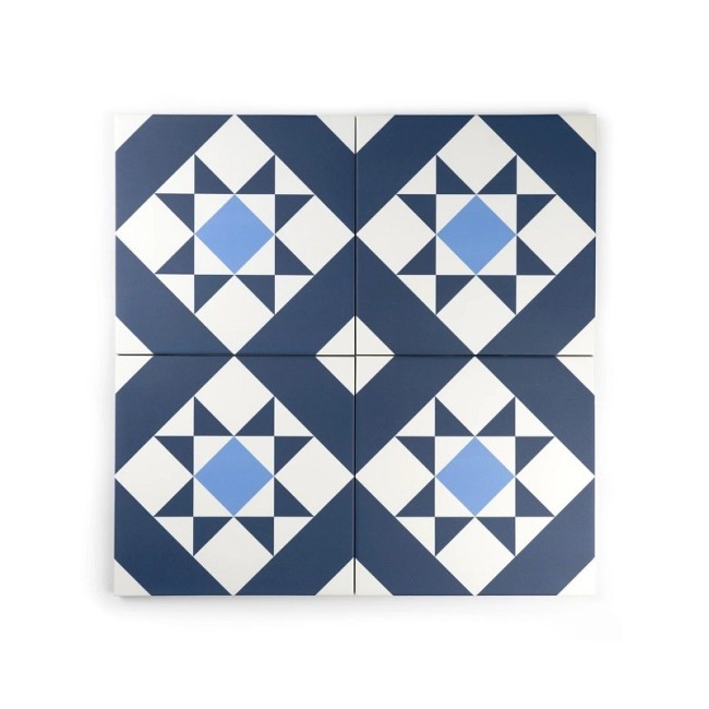 Balmoral Blue 22 Square Matt Anti Slip Patterned Wall & Floor Tile