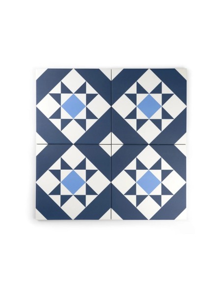 Design Blue 22 Square Matt Anti Slip Patterned Wall & Floor Tile