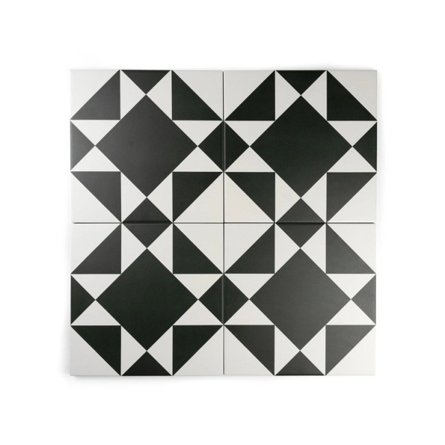 Balmoral Nero 22 Square Matt Anti Slip Patterned Wall & Floor Tile