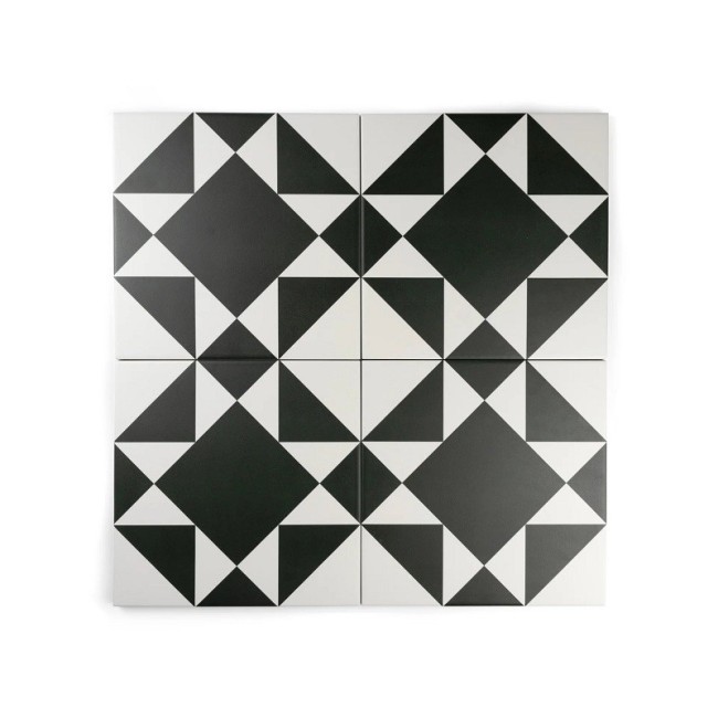 Design Nero 20 Square Matt Anti Slip Patterned Wall & Floor Tile