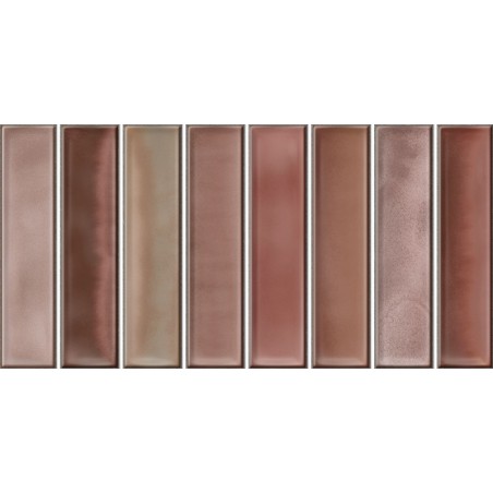 Alba Coral Pink 15x30cm Gloss Rectangular Ceramic 'Kit Kat' Wall Tile