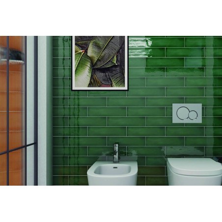 Borrello Green 7.5x30 Rectangular Gloss Ceramic Wall Tile