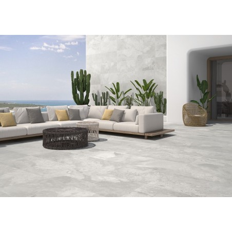 Honister Perla Grey 60x60cm Square Matt Slate Porcelain Wall & Floor Tile