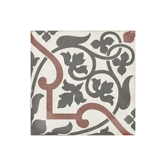 Art Nouveau Folies Bergere 20x20cm Square Patterned Matt Porcelain Wall & Floor Tile