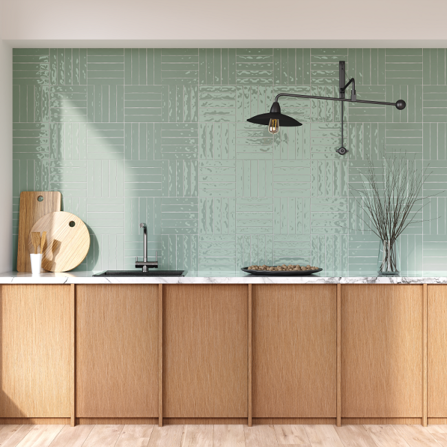 Danbury Jade Green 5x25cm Rectangular Gloss Ceramic Wall Tile