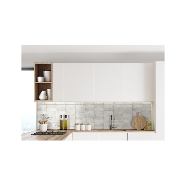 Amazonia Chalk White 6.5x20cm Rectangular Gloss Ceramic Wall Tile