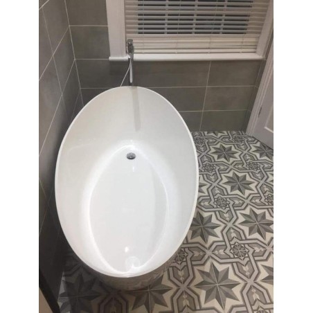 Art Nouveau Cinema Grey 20x20cm Square Patterned Matt Porcelain Wall & Floor Tile